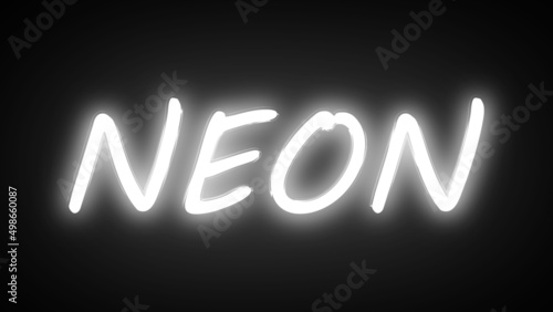  Retro style Neon text flicker animation in high resolution. Neon light letters appear on dark background. Glowing neon text typography animation.