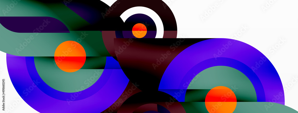 Abstract round shapes background. Minimalist decoration. Geometric background with circles and rings Abstract round shapes background. Minimalist decoration. Geometric background with circles and rings