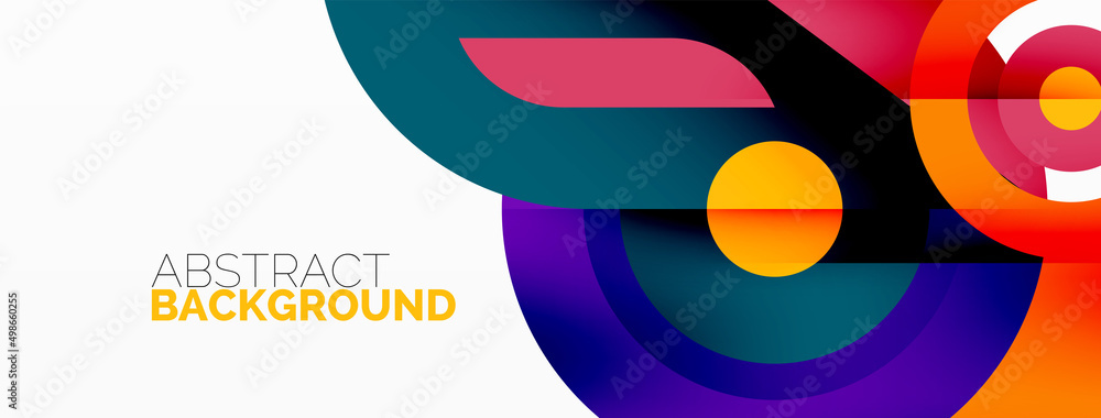 Rings and circles geometric abstract background for wallpaper, banner, backdrop