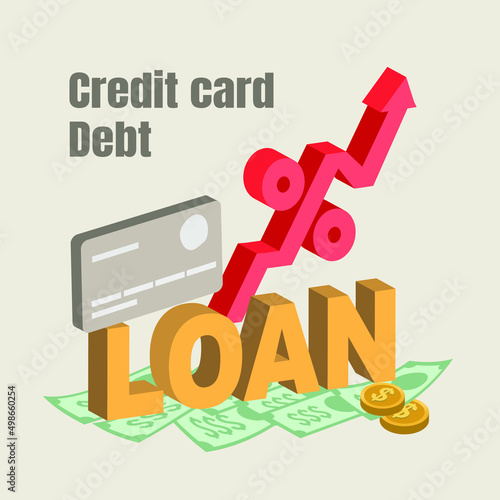 The concept of increasing the cost of living, Credit card debt, unsecured loan.
