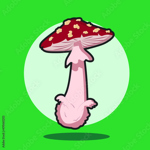 Hongo de capucha roja  ilustración vectorial