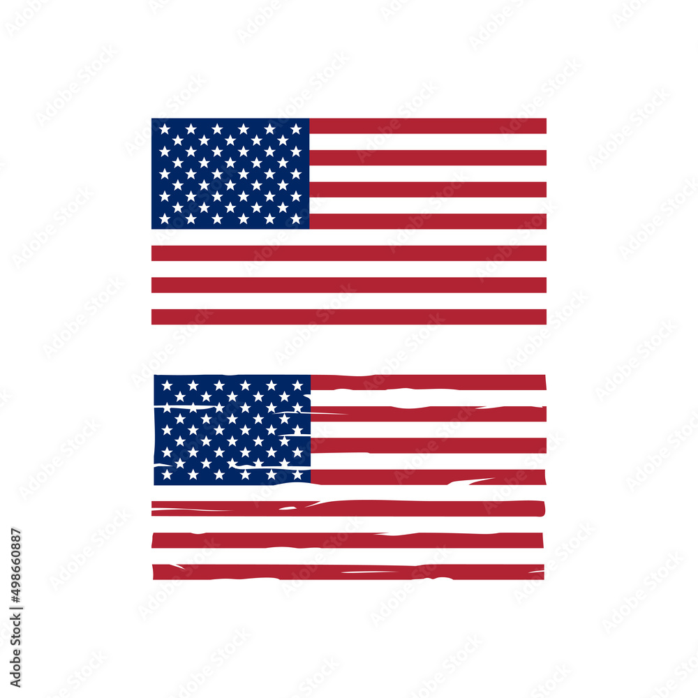 American Flag, Flags of the United States of America, USA Patriotic 4th of July Decorative Flags, Vector illustration American Flag, Flags of the United States of America, USA Patriotic 4th of July Decorative Flags, Vector illustration