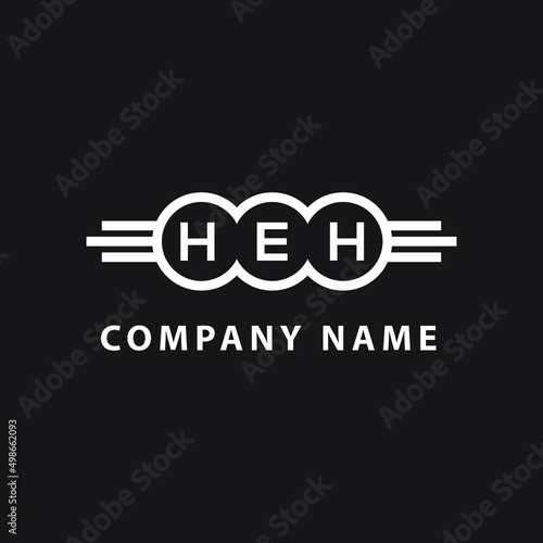 HEH letter logo design on black background. HEH  creative initials letter logo concept. HEH letter design. photo