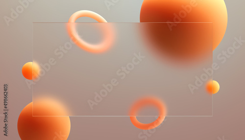 Photography 3d render Glassy background. modern Glass Morphism style.
