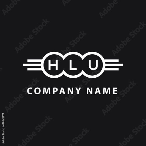 HLU letter logo design on black background. HLU  creative initials letter logo concept. HLU letter design.
 photo