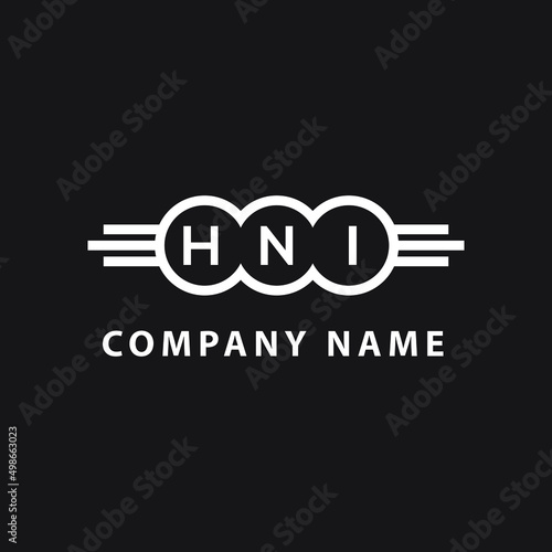 HNI letter logo design on black background. HNI  creative initials letter logo concept. HNI letter design.
