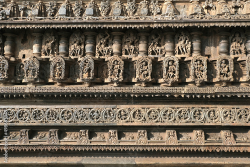 Belur, Karnataka, India - Dec 19 2021, Belur and Halebidu temple carvings and sculptures, Hoysala temples - Chennakeshava Temple. © Vinayak Jagtap