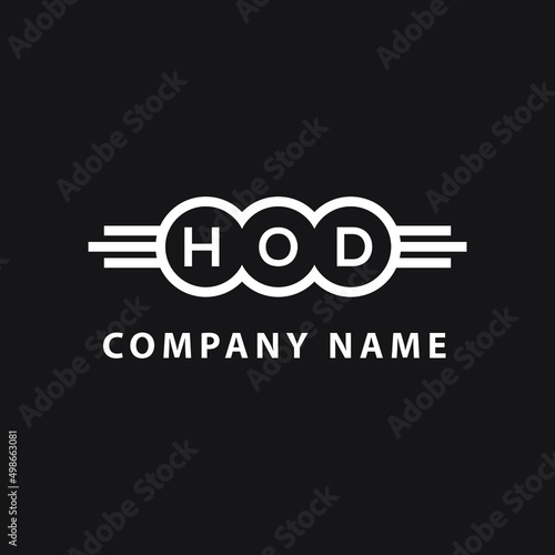 HOD letter logo design on black background. HOD  creative initials letter logo concept. HOD letter design.
