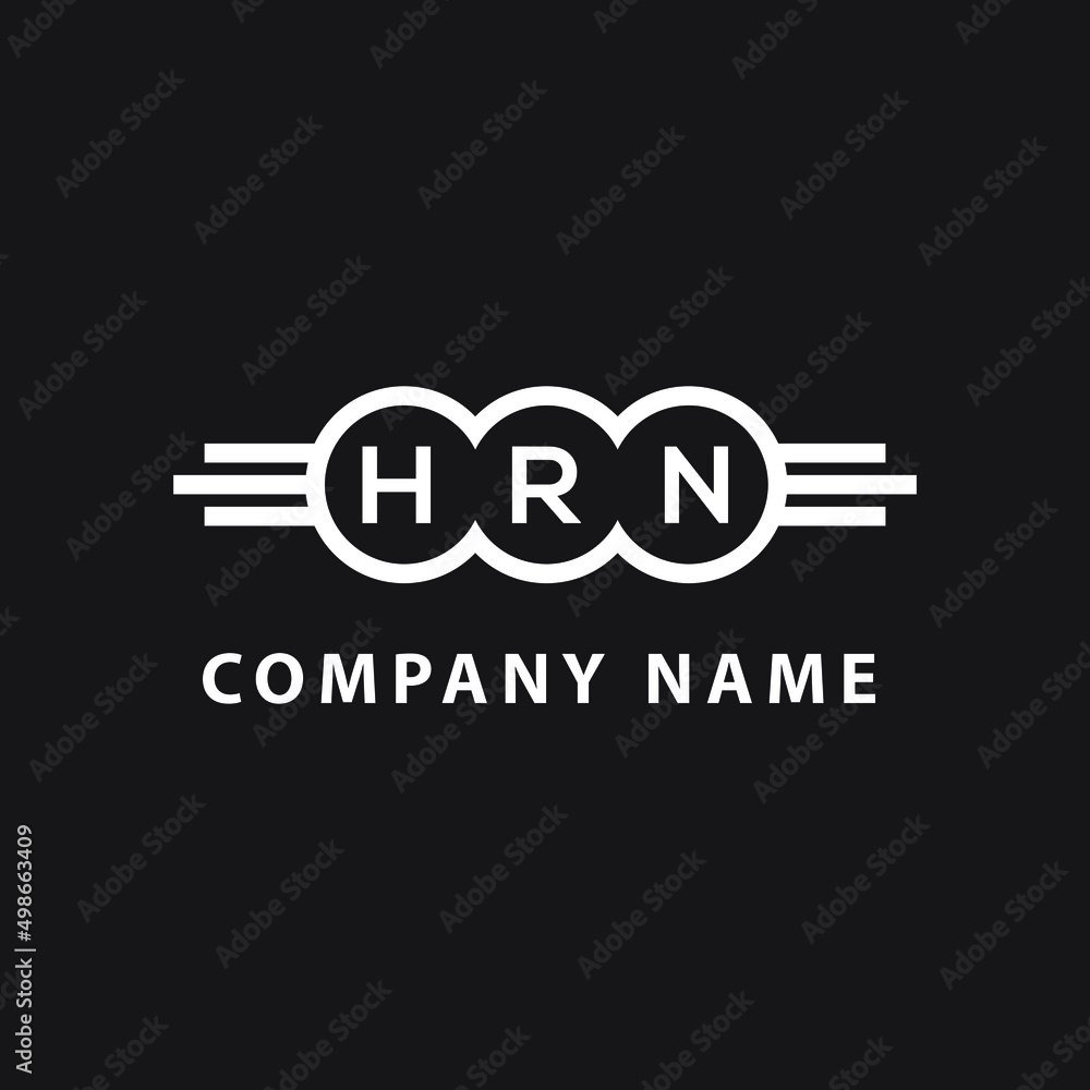 HRN letter logo design on black background. HRN  creative initials letter logo concept. HRN letter design.