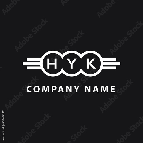 HYK letter logo design on black background. HYK  creative initials letter logo concept. HYK letter design.
 photo