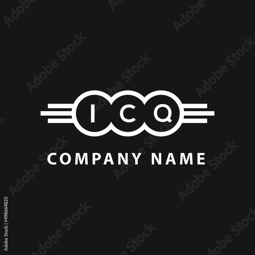 ICQ letter logo design on black background. ICQ creative circle letter logo concept. ICQ letter design. 