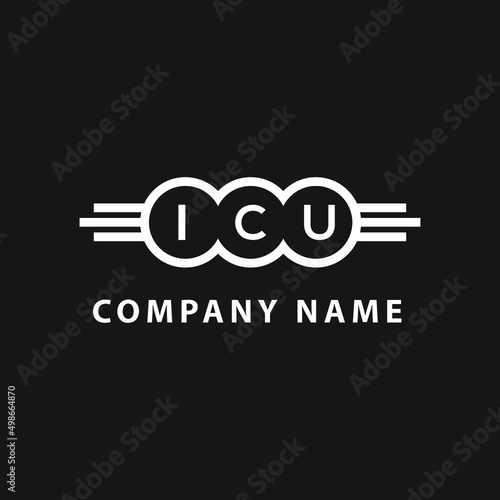 ICU letter logo design on black background. ICU creative circle letter logo concept. ICU letter design. 