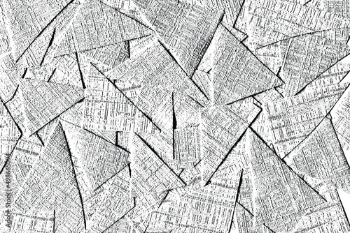 Grunge texture, scraps of coarse paper with a texture like linen fabric. Abstract background made of recycled paper. Waste paper, small scraps, paper scraps. Vector illustration. Overlay template.