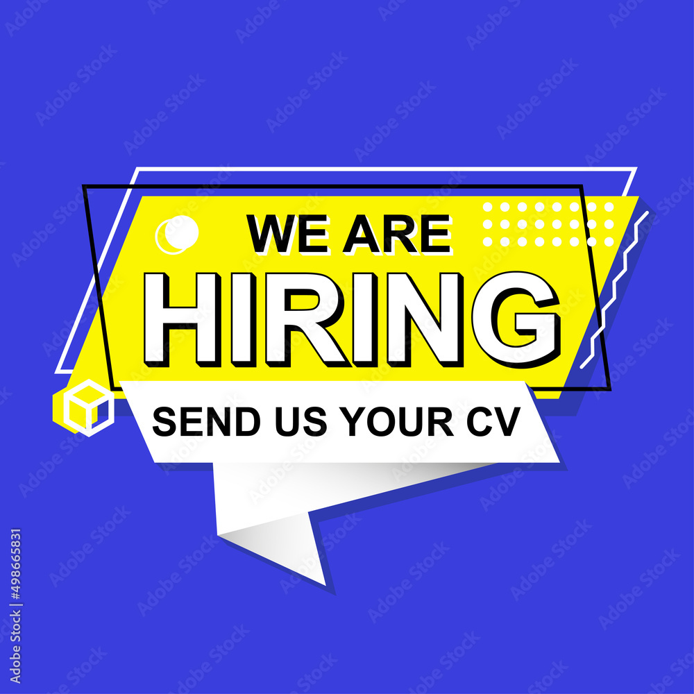 recruitment we are hiring job vacancy yellow blue color social media post template for banner