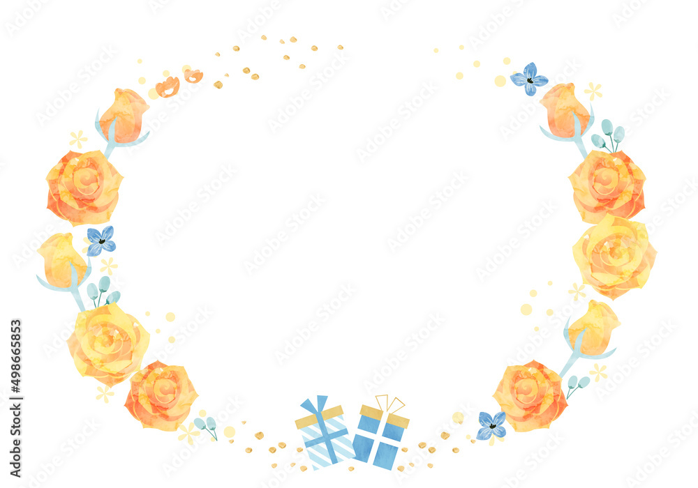 父の日のバラの花とプレゼントのベクターイラスト背景(art,flower,bloom,father,dad,daddy,card,celebration,wedding)