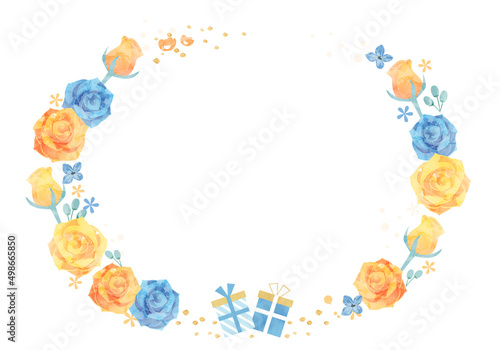 父の日のバラの花とプレゼントのベクターイラスト背景(art,flower,bloom,father,dad,daddy,card,celebration,wedding)