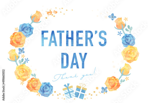 父の日のバラの花とプレゼントのベクターイラスト背景(art,flower,bloom,father,dad,daddy,card,celebration,wedding)