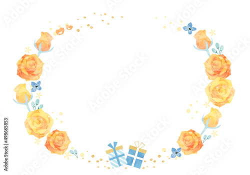 父の日のバラの花とプレゼントのベクターイラスト背景(art,flower,bloom,father,dad,daddy,card,celebration,wedding)
