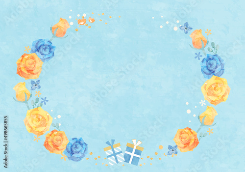 父の日のバラの花とプレゼントのベクターイラスト背景(art,flower,bloom,father,dad,daddy,card,celebration,wedding)
