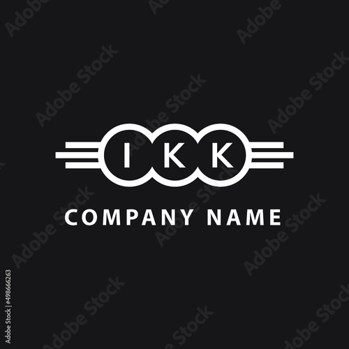 IKK letter logo design on black background. IKK creative initials letter logo concept. IKK letter design.  photo