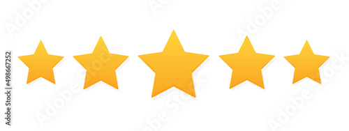 Stampa su tela Five stars customer product rating review flat icon for apps and websites