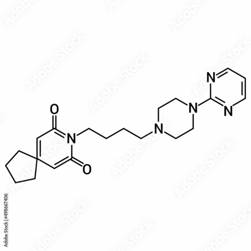 chemical structure of Buspirone (C21H31N5O2)