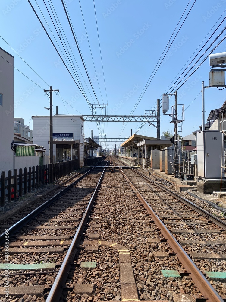 train tracks of Chiba prefecture, Japan spring 2022, train tracks of Chiba prefecture, Japan spring 2022,