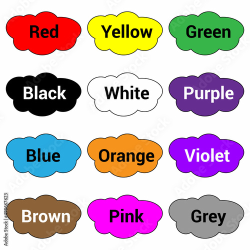color name list English for kids preschool