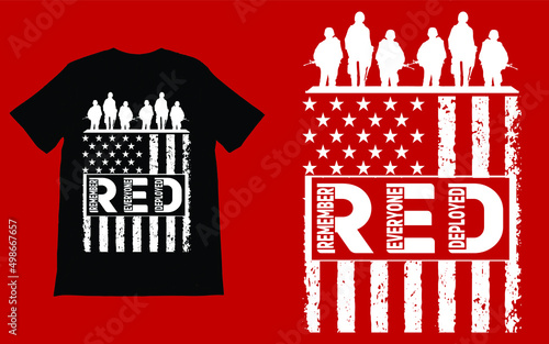 Red Friday T-Shirt Vector Design Vector, Remember Everyone Deployed T-Shirt, Remember Red Friday, Red Friday, Red Friday Gift, Military Gift,