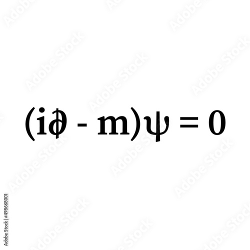 dirac equation on white background