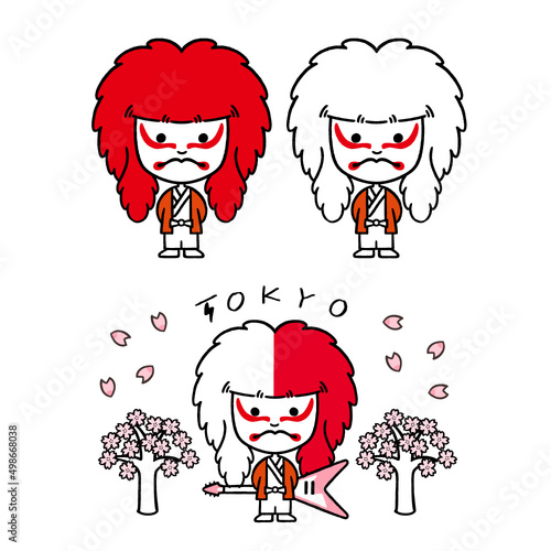 Kabuki vector illustration set