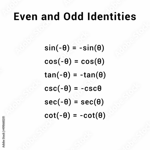 even and odd identities trigonometric functions