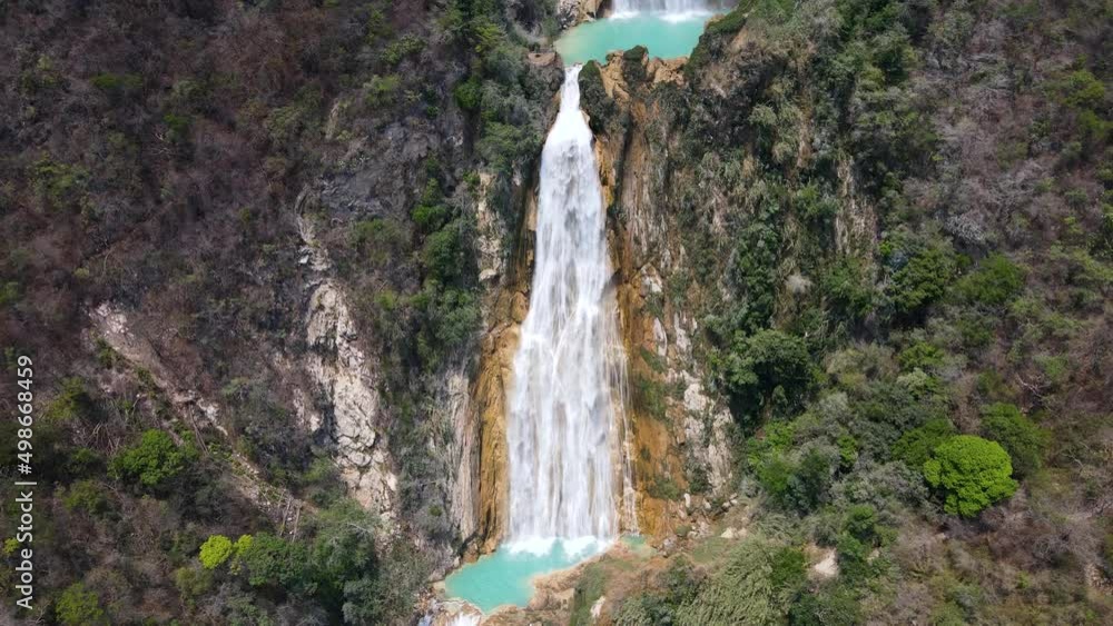 Amazing El Chiflon Waterfall, Chiapas Mexico, 4K aerial view Amazing El Chiflon Waterfall, Chiapas Mexico, 4K aerial view