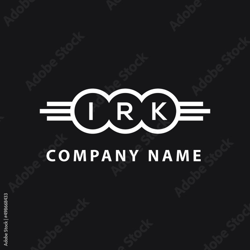 IRK letter logo design on black background. IRK  creative circle letter logo concept. IRK letter design.
