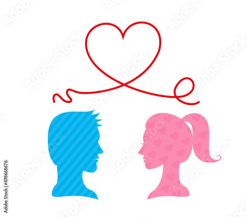 Male and female couple silhouette.