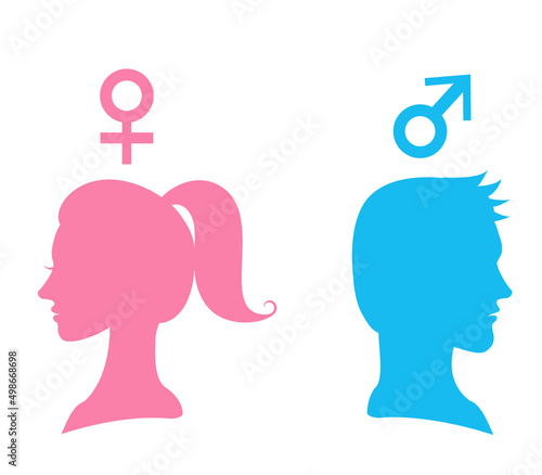 Gender and gender silhouettes and icons of men and women.