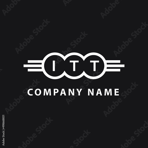ITT letter logo design on black background. ITT creative circle letter logo concept. ITT letter design. 