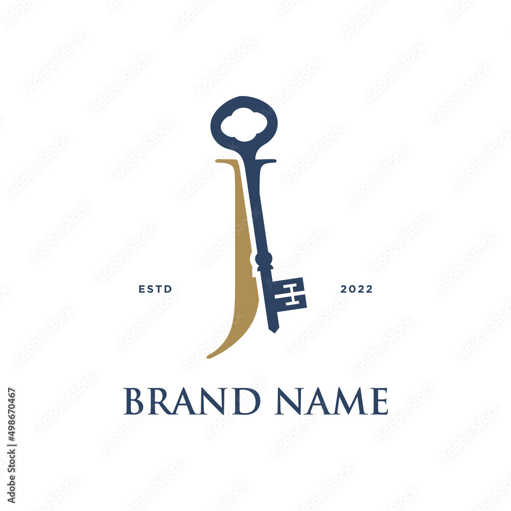 Initial J Elegant Key Initial J Elegant Key