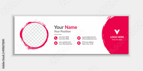 Unique business email signature and email footer template layout