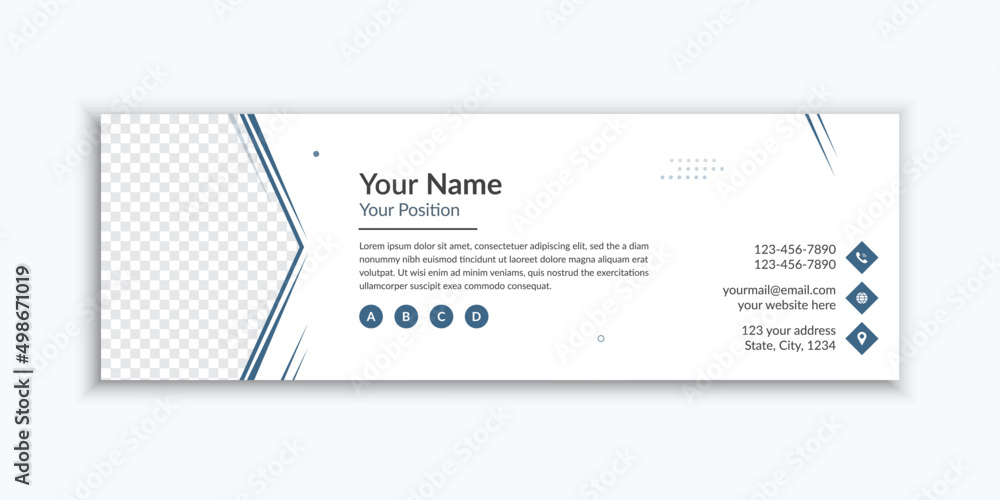 Personal email signature and email footer template layout Personal email signature and email footer template layout