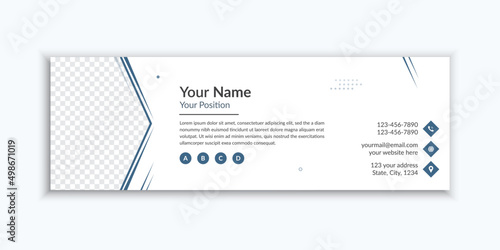 Personal email signature and email footer template layout
