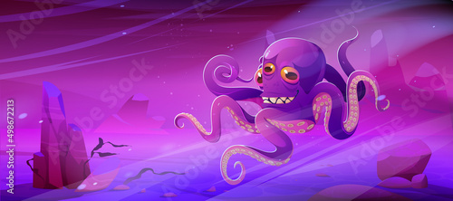 Canvas-taulu Octopus, giant underwater animal