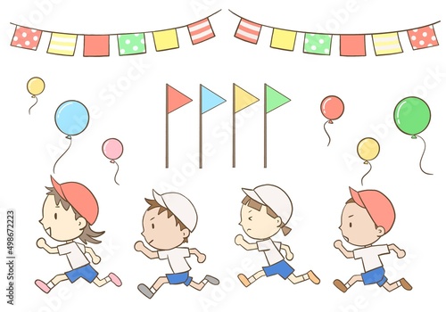 運動会　走る子供達