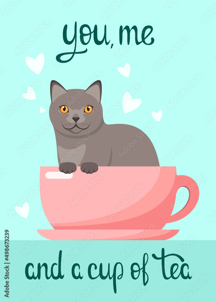 A postcard with a funny cat. Cartoon design.
A postcard with a funny cat. Cartoon design.