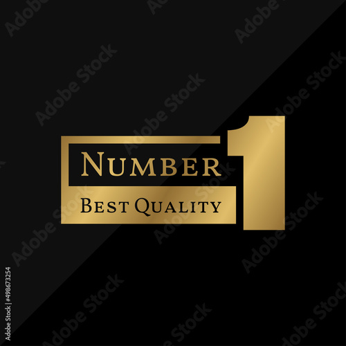 number 1 best quality luxury gold vector label design element