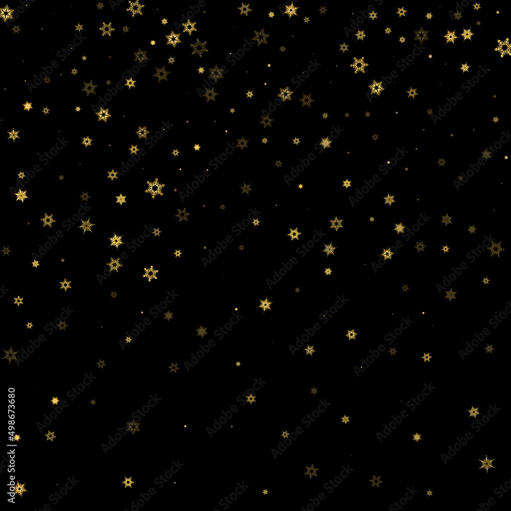 Falling Snow flakes golden pattern Holiday Vector Falling Snow flakes golden pattern Holiday Vector
