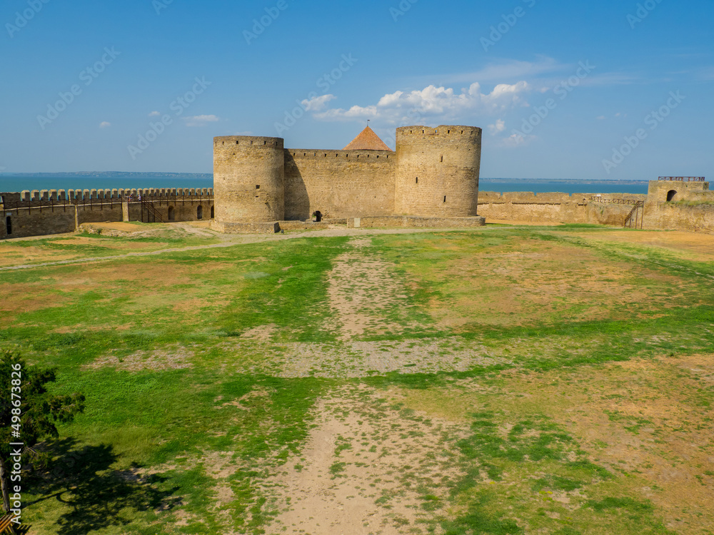 Akkerman fortress. Medieval castle near the sea. Stronghold in Ukraine. Ruins of the citadel of the Bilhorod-Dnistrovskyi fortress, Ukraine. One of the largest fortresses in Eastern Europe