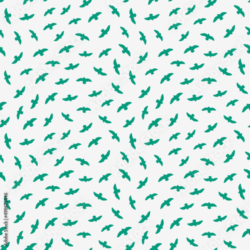 Abstract summer  seamless pattern. Simple bird shape