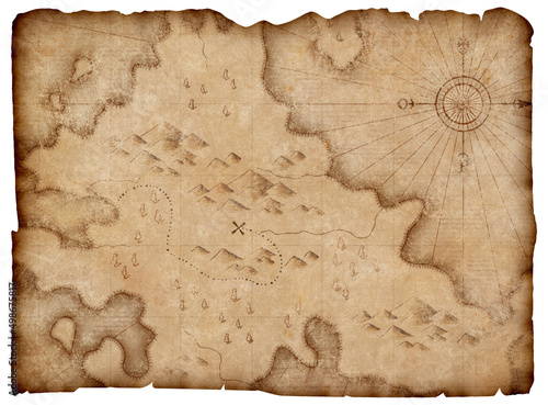 pirates map with treasures ...