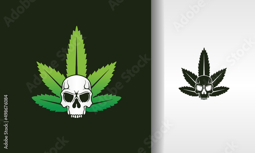 Skull cannabis logo